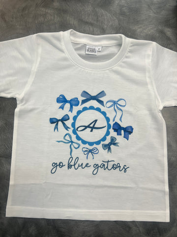 Blue Bows and "A" shirt