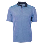 Cutter & Buck Navy and Columbia Micro Stripe Men's Polo