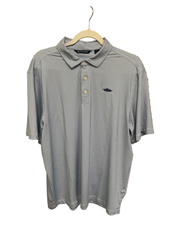 Cutter and Buck White and Dark Blue with small Gator - NEW COLOR!