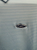 Cutter and Buck LIght Blue with double fine white stripe with small Gator