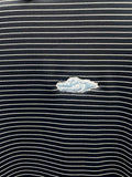 Cutter and Buck Navy with fine white stripe with small Gator