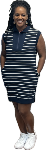 Navy Striped Dress