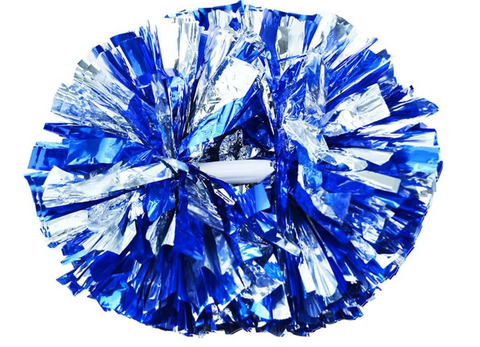 Blue and Silver Cheer Poms
