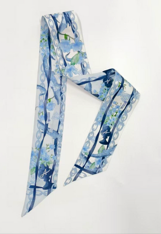 Custom Bue Gator Silk Sash