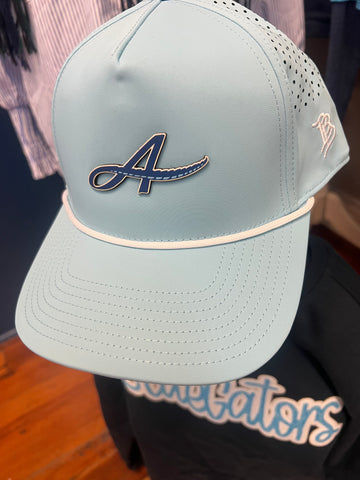 New! Sky Blue Curved 5 Panel Rope Hat