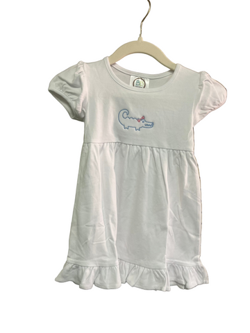 Tiny Gator Puff Sleeve Dress