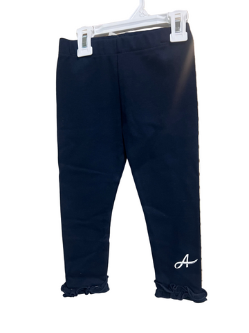 Navy ruffle hem pants