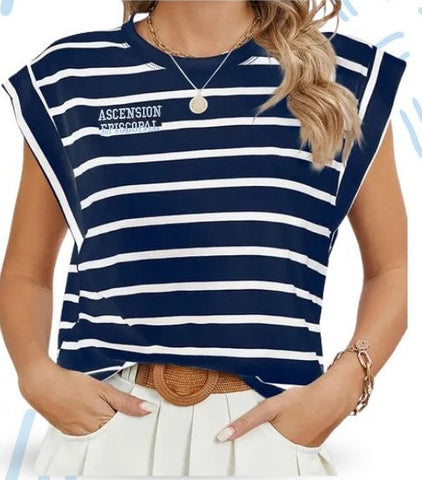 Navy Striped Top